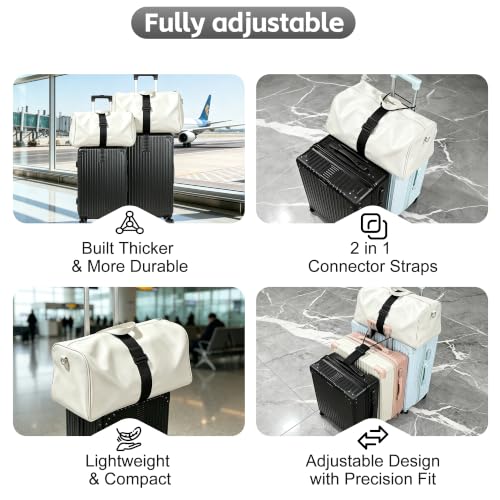 Luggage Straps for Suitcases, 2pc Luggage Strap and one Luggage Tags(Black) - image 2