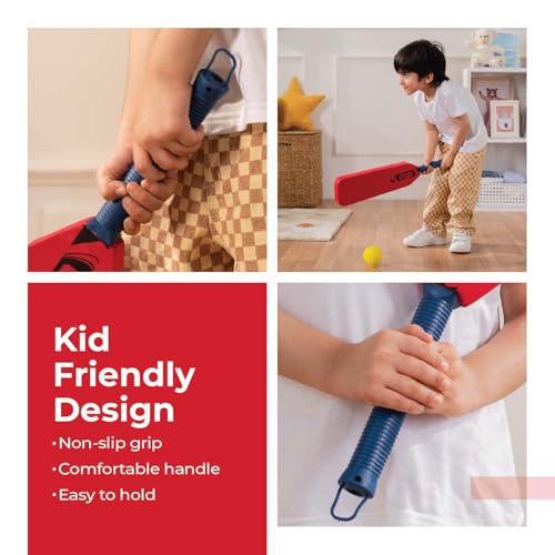 Image of Lifelong Foam Cricket Bat & Ball Set for Kids with Easy-Grip Handle | Safe Non-Toxic | Indoor & Outdoor Play Cricket-Kit for Kids 1-4 Years | Red