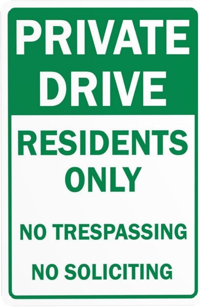 No Trespassing Private Drive Residents Only No Trespassing Soliciting Warning Sign Driveway Security Metal Signs For Business Home Street Wall Safety Caution Decor Gift For Women Men 8x12 Inch