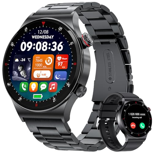 Listado de smartwatch con android wear los 10 mejores. 41 LIGE Reloj Inteligente Hombre Llamadas Bluetooth,1.43' AMOLED Smartwatch Hombre con Monitor de Ritmo Cardíaco y Sueño, 100+Modos Deportivos,IP68 Impermeable Reloj Deportivo para...