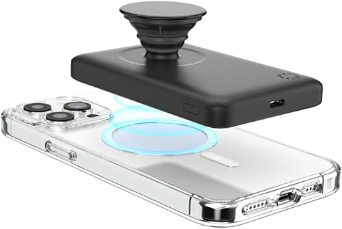 Miniatura 3 de PopSockets PowerPack para cargador de batería magnético MagSafe, cargador de teléfono portátil, batería inalámbrica magnética, 5000 mAh para iPhone