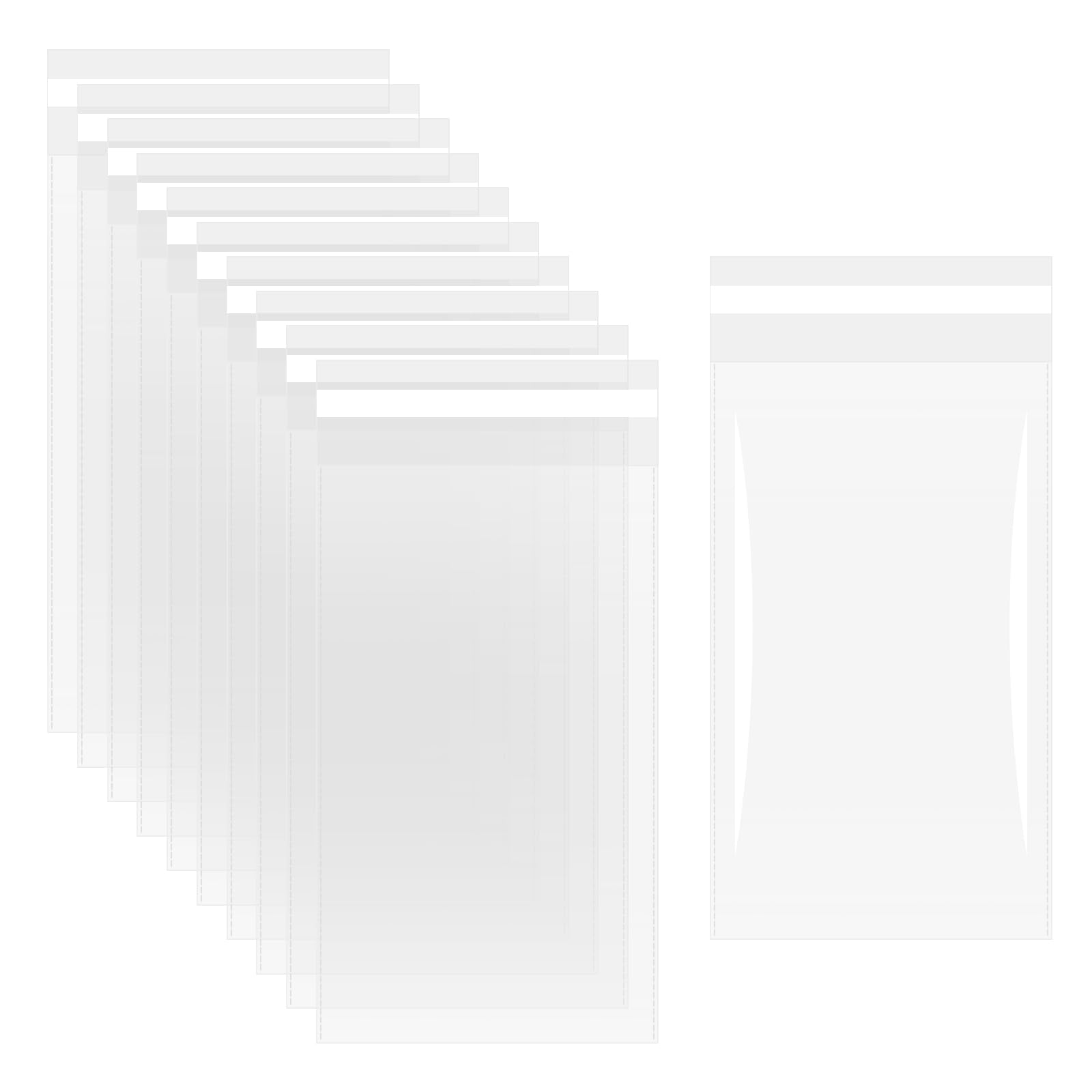 Muiltvoe 200pcs Self Sealing Cello Bags, 5x10cm Clear Resealable Self Adhesive Bags for Cookie Bakery Clothes Packaging