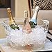 OGGI Acrylic Square Party Tub - Clear Beverage Cooler w/Handles, Wine Cooler, Beer Chiller, Ideal Party Tubs for Drinks, Use Ice Tub for Indoor or Outdoor Bars, 16.75
