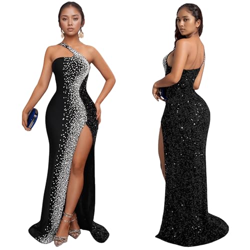 PORRCEY Women's Sexy Elegant Rhinestone Sleeveless Party Club Night Hot Drilling Clubwear Evening Dresses3