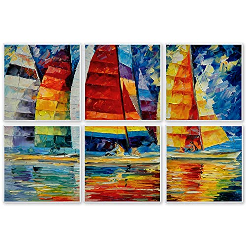 BUBOS Art Acoustic Panels,72â€œx48â€inch Premium Acoustical wall panel,Better than foam, Decorative Sound Absorbing Panel for walls, Studio Acoustic Treatment. Soundproof wall panel,6 Pack,Racing Sail