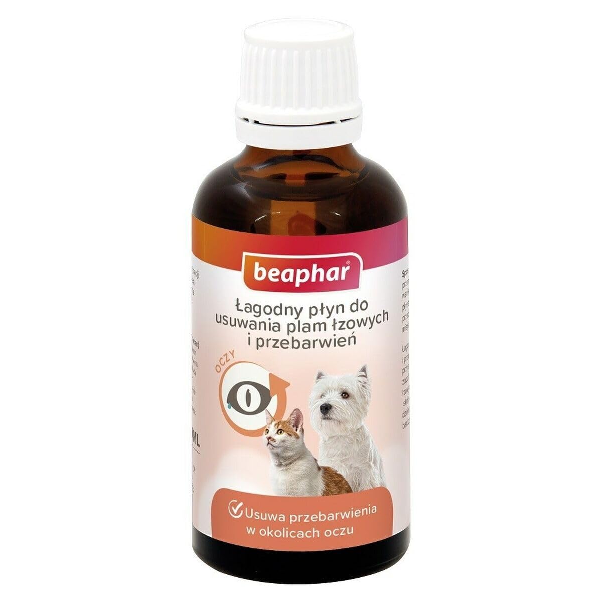 BEAPHAR Liquide doux pour éliminer les taches lacrymales et la décoloration 50 ml - Pour chiens et chats