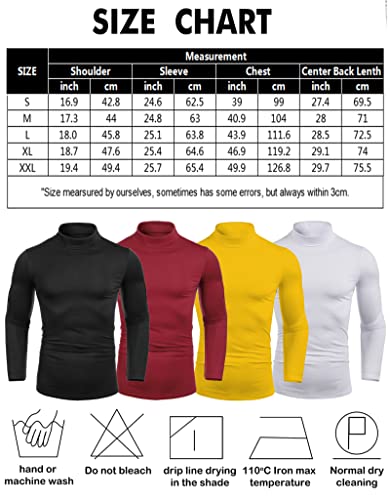 Nine Bull Men's Slim Fit Turtleneck T-Shirts Big And Tall Long Sleeve Casual Thermal Pullover Sweaters Winter Black #TOP5