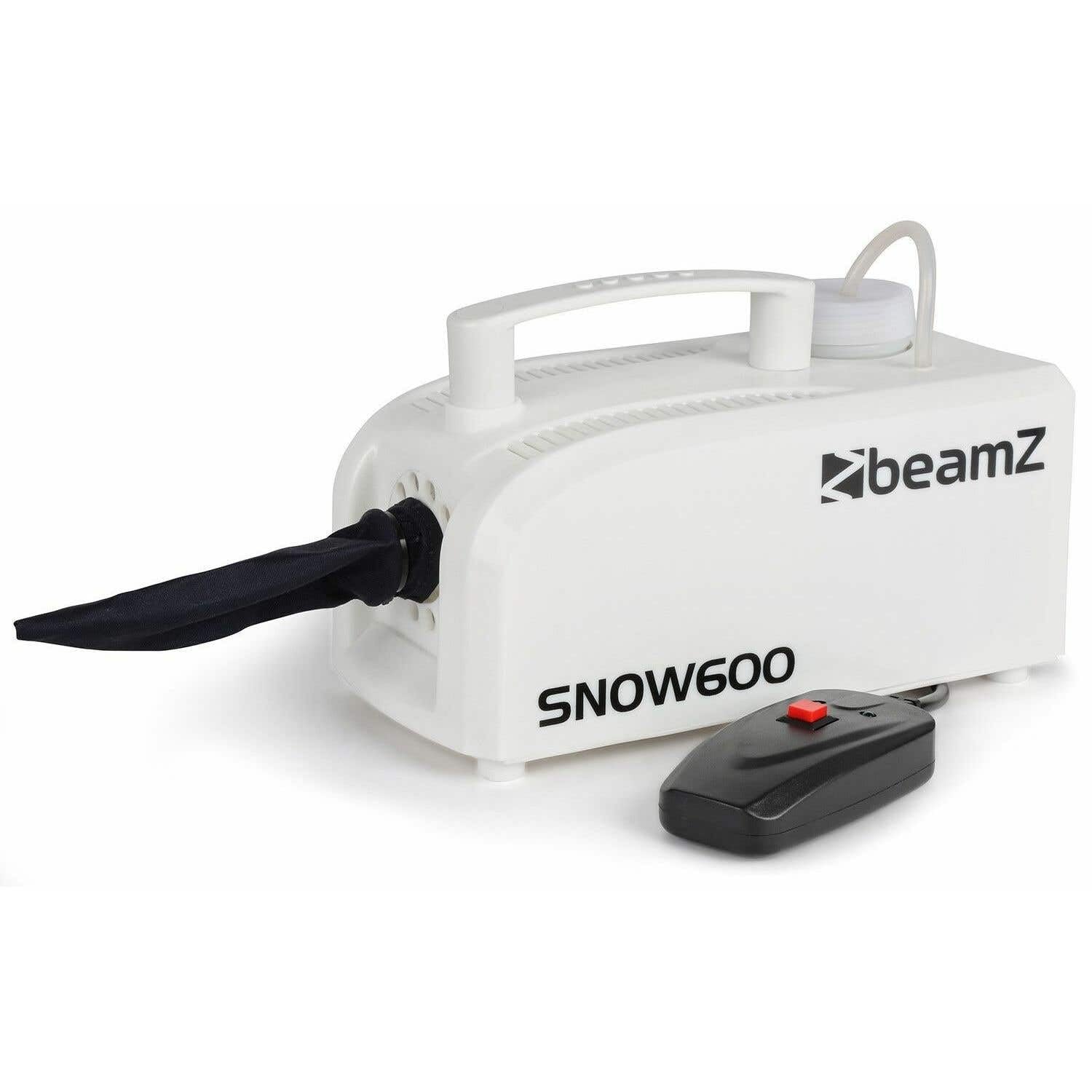 BeamZ SNOW600 Schneemaschine, 600 Watt kleine Schnee Maschine mit Kabelfernbedienung, Snow Machine Mini Schneekanone Garten, Party Gadget, Snow Fall Winter Simulation, für Garten, Events & Hochzeiten