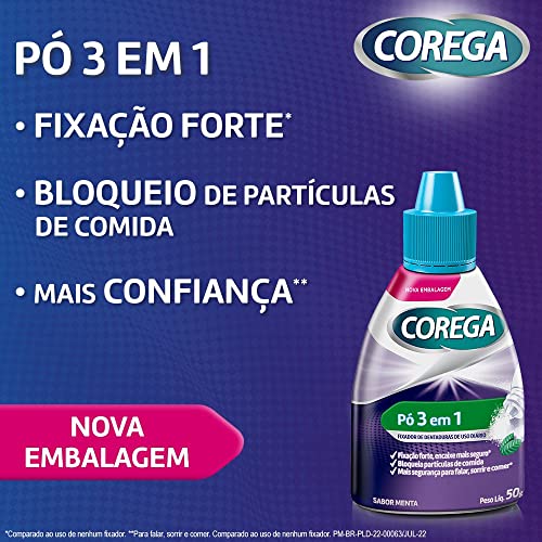 Fixador de Dentaduras Pó, Corega, 50G, Branco