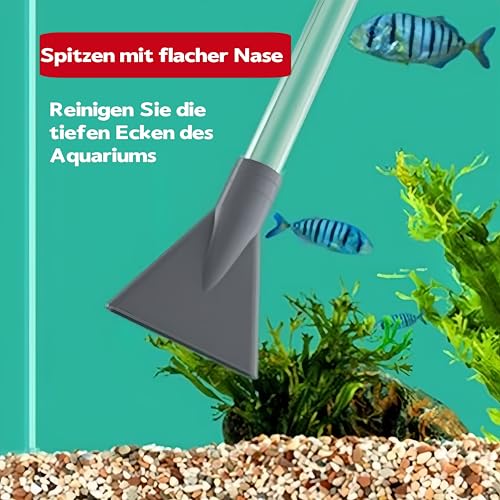Manueller Aquarienreiniger mit Einstellbarer Durchflussregelung für Wasserwechsel und Reinigung 260cm für den Einsatz als Schlammsauger, Aquarienfilter und Dicker und länger