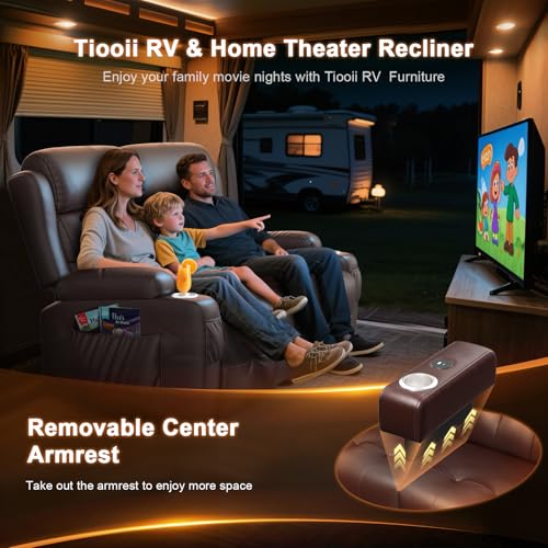 image for Tiooii RV Loveseat Recliner Sofa, Oversized Massage Wall Hugger Reclin