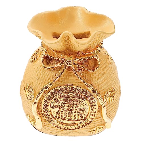 BESTonZON Creative Resin Money Bag Piggy Bank Car Decoration Ornament Gold Lucky Coin Storage for Car Interior Unique Desktop Decor for Warm Atmosphere and Practical Use