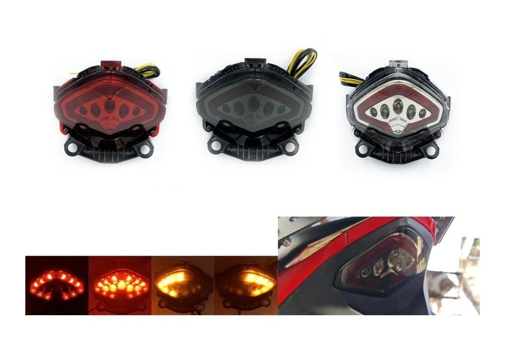 Stop Luce Posteriore Moto Luce di Stop Posteriore A LED, Indicatore di Direzione per CB500F, CBR500R, CB500X, CB400X, CBR400R 2013-2015, 14, Lampada Lampeggiante Integrata per Moto