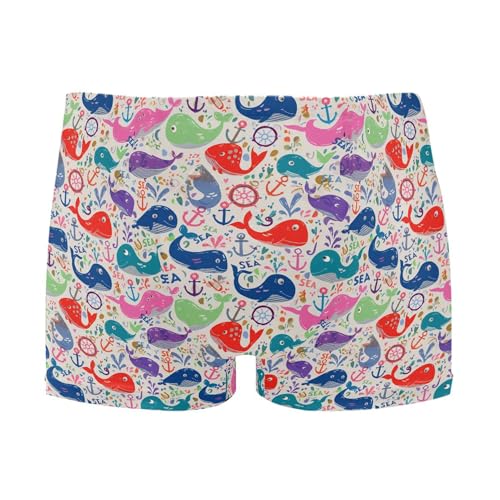 Cute Whale Mens Swim Trunk Swimwear Bathing Suit Swim Brief Square Leg Board Short S B0404673