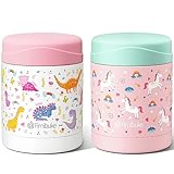 Fimibuke Insulated Kids Food Jar, 2 Pack 12 OZ BPA-FREE Stainless Steel Vacuum Thermos for Hot/Cold Food, Leakproof Snack Container for School Boys Girls Wide Mouth Toddler Lunch Box for Smoothie Soup