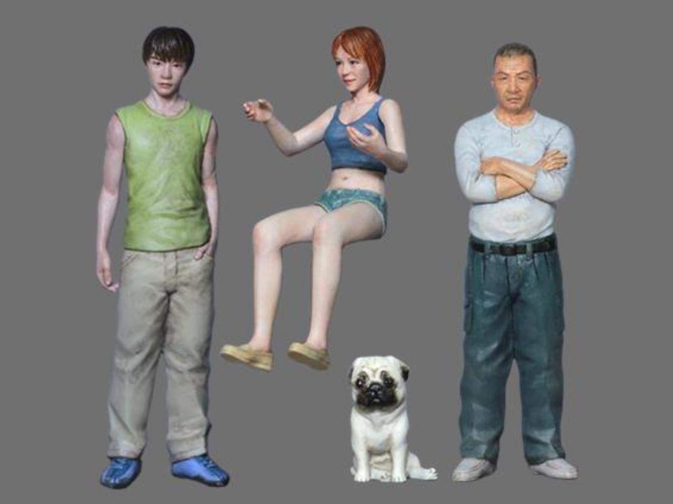 Amazon | 1/32トラックドライバーセット（オス2匹+1メス+1犬）54mm