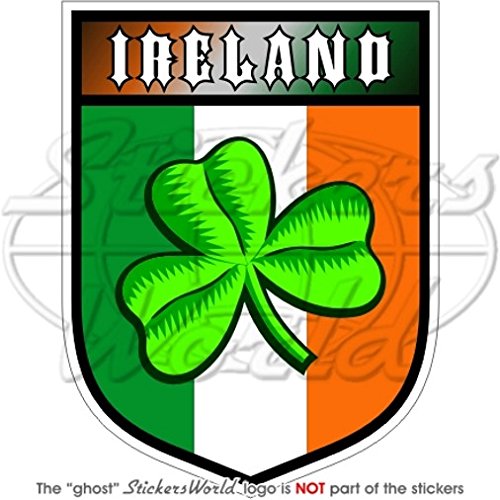 IRELAND Irish EIRE Shamrock Shield winylowa naklejka na zderzak 100 mm (4''), Naklejki na samochód