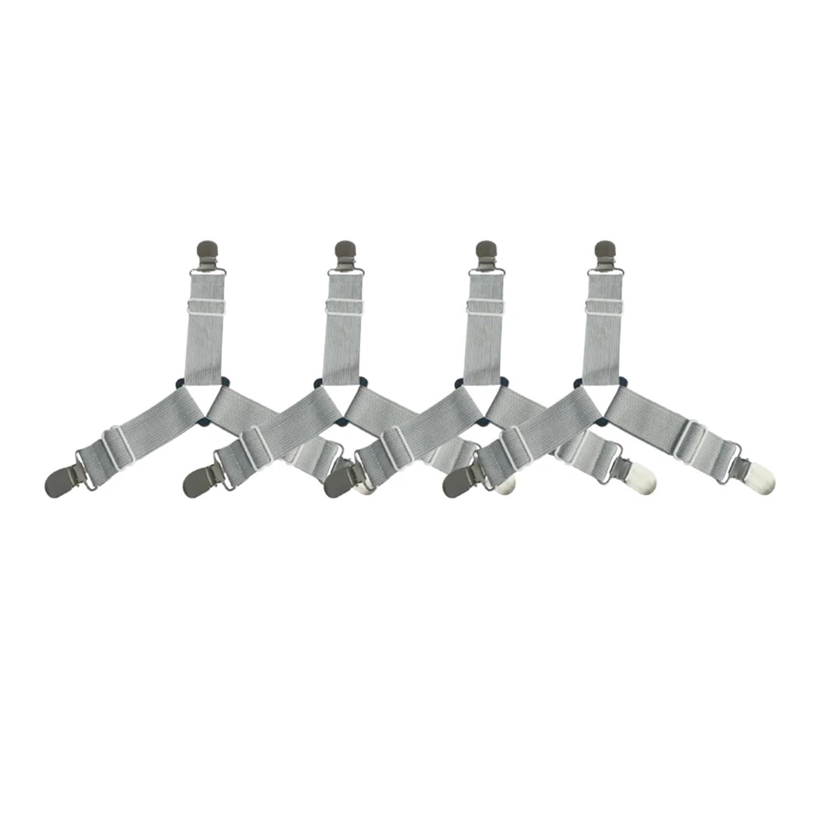 PFMSAAF bed sheet clips 4pcs Bed Sheet Clip Elastic Straps Adjustable Fasteners Holder Gadgets For Home Organizer Mattress Cover Clips for bed(Grey)