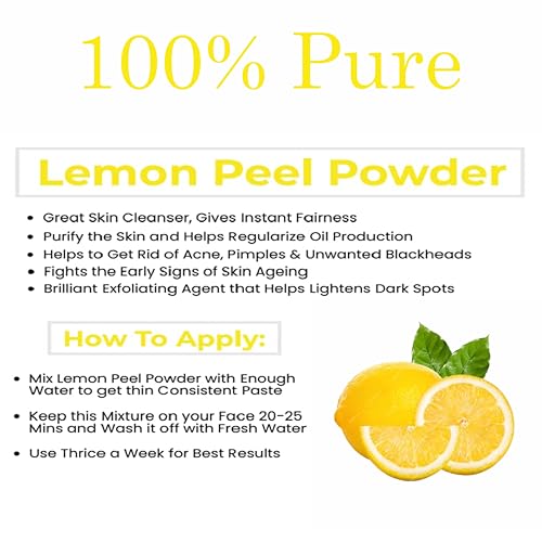 Image of Bioleaf Botanicals Lemon Peel Powder | 100% Pure & Natural | For Glowing Skin, Dandruff Control & Oil Balance | Rich in Vitamin C for Face & Hair Packs | Chemical-Free - 300g