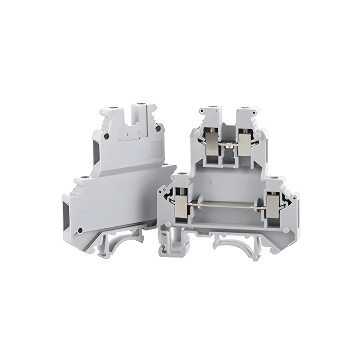UKK5 Din Rail Terminal Blocks Connector Double Layer Terminal Blocks Screw Electrical Wiring Wire Conductor UKK-5 10Pcs