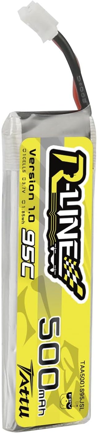 TATTU 500mAh 1S Lipo Battery Pack 3.7V 95C with JST-PHR Plug for Emax Tiny Hawk/Happymodel Snapper7