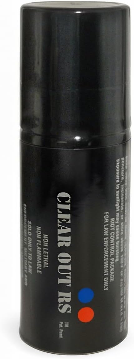 Clear Out RS (2oz) OC/CS Gas Tear Gas – Maximum Strength OC/CS Gas Spray for Self Defense – Tactical Protection – 10ft Range