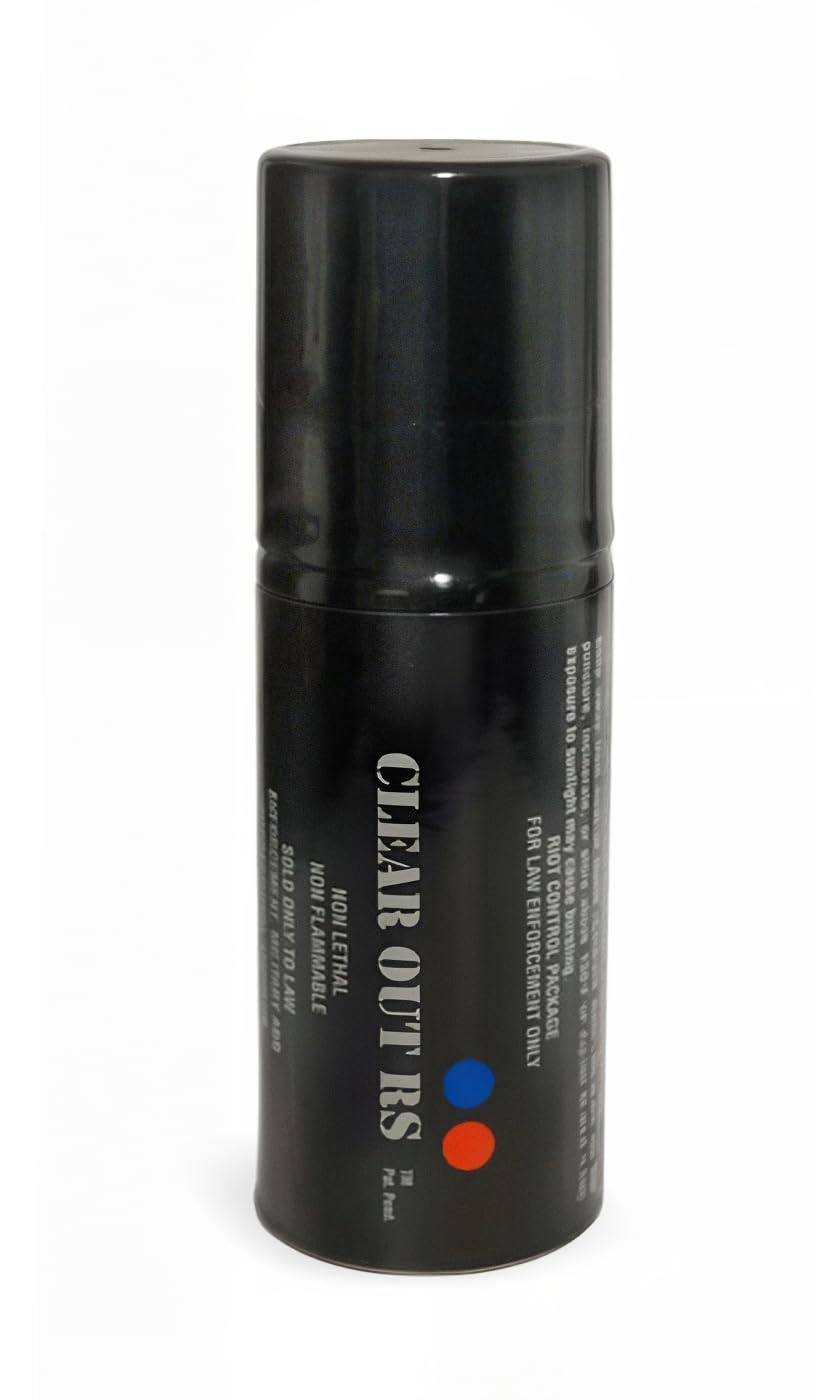 Clear Out RS (2oz) OC/CS Gas Tear Gas – Maximum Strength OC/CS Gas Spray for Self Defense – Tactical Protection – 10ft Range