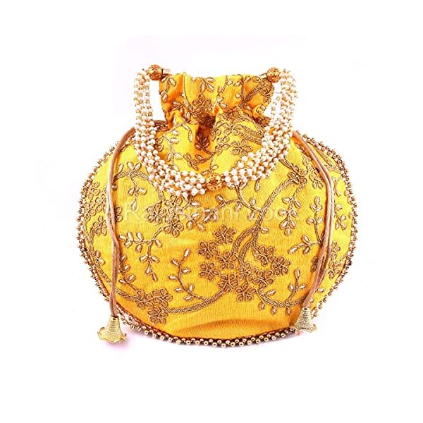 Rajasthani Look Women's Wristlets Ethnic Bridal Potli Combo - Image 3