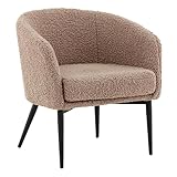 Coloris : Marron Paris Prix Fauteuil Bouclette Fluffy 70cm Marron