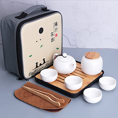 Juego de té de Viaje portátil de Tetera, cerámica Yaguang Kung Fu, 1 Olla, Cuatro Tazas, Regalos de Negocios de Oficina
