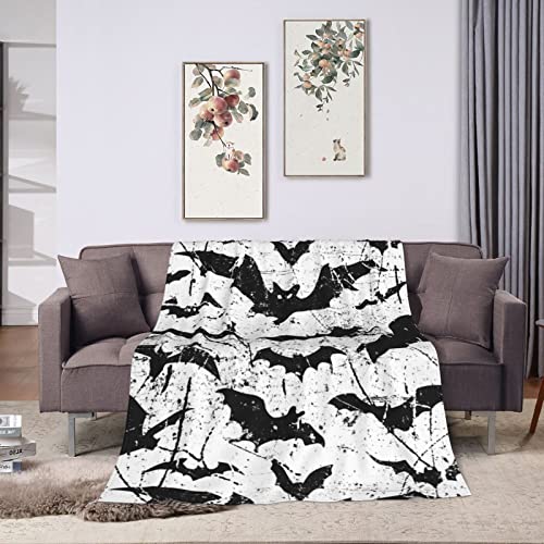 Halloween Bat Throw Blanket Super Soft Warm Bed Blankets For Couch Bedroom Sofa Office Car, All Season Cozy Flannel Plush Blanket For Girls Boys Adults, 50"X40" #TOP4