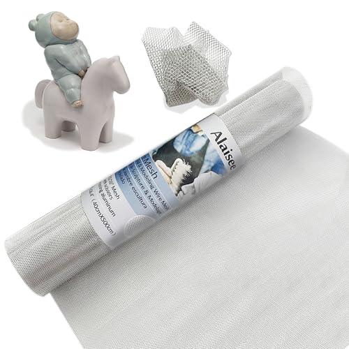Alaisee Sculpting Wire Mesh 15.7 Inch by 16.4 Foot Roll?Aluminum Wire Mesh for Arts and Craft for Sculpting Clay, DIY Projects, Model Train Scenery, Dioramas, Jewelry, Masks, Home Decor Art