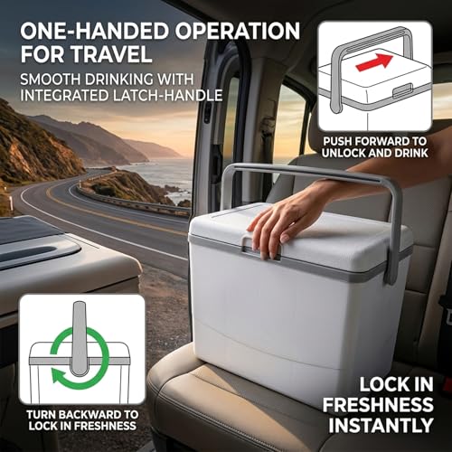 Petite glacière portable avec couvercle ouvert à une main 3L - 2