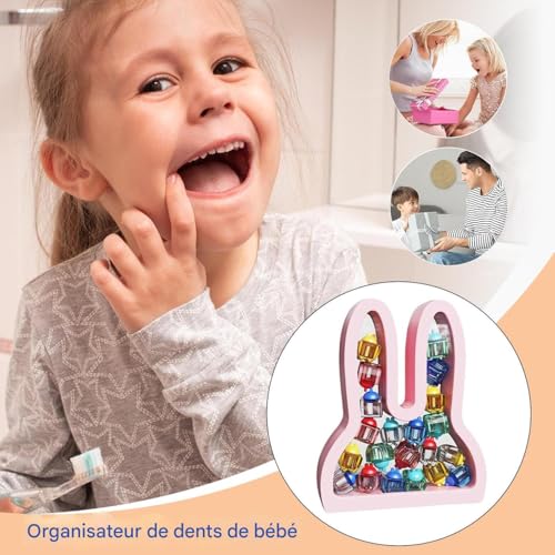 Boîte à dents de bébé en forme de lapin avec étiquettes - 3
