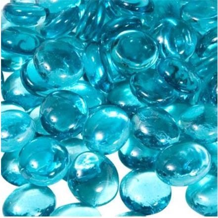 Glass Gems for Vase Accents and Crafting (1 Bag, Aquamarine Gems)