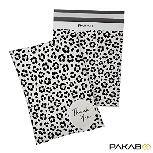 Pakaboo Poly Mailer Shipping Bags 10X13 Inch, 100 Pack, Non-Padded Envelopes With Tamper Proof Self-Seal, Cheetah Print Packaging #TOP6