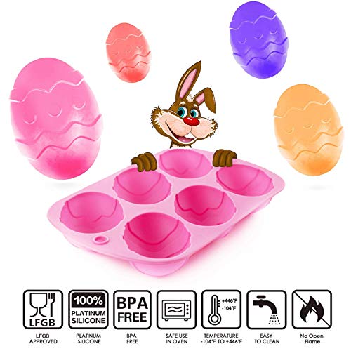 2 Pieces Easter Eggs Silicone Mold Half Egg Mold Chocolate Mold With 2 Wooden Hammers,Easter Chocolate Egg Mold Easter Candy Cookie Mould Silicone Baking Mold For Party Jelly Ice Cube,Chocolate #TOP4