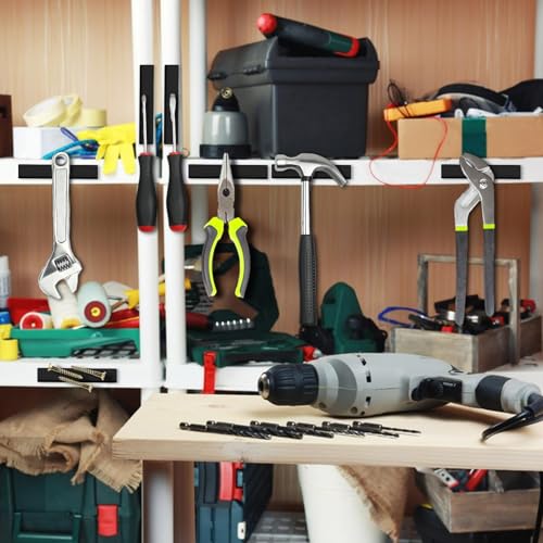 Image of MIKEDE Black Magnets, 30 Pack Strong Neodymium Magnet Bar, Heavy Duty Rare Earth with Adhesive Backing, Powerful Bar for Crafts Kitchen DIY Science Office - 2.36 x 0.39 x 0.2in