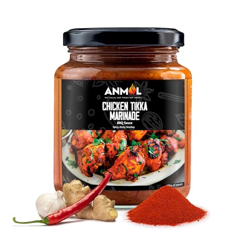 ANMOL Chicken Tikka Marinade – Spicy & Smoky BBQ Sauce for Grilling, Roasting & Pan-Searing – Perfect for Chicken Tikka Masala, Halal & Gluten-Free (300g, 10.40 OZ)