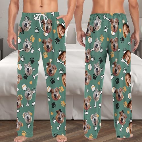 Personalized Flannel Pajama Pants For Men Women, Custom Unisex Faces Sleepwear Bottom, Customized Pj Pants with Pocket4