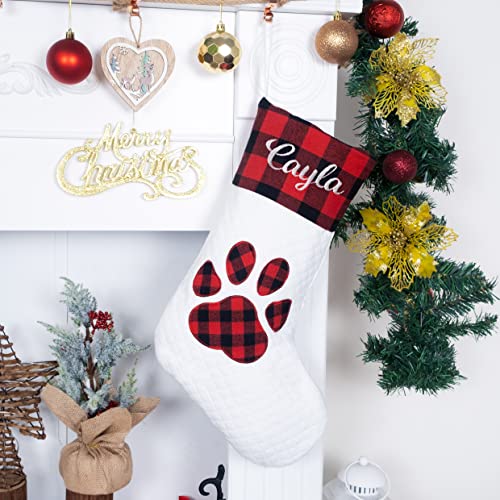 LUBOT-1-Pack-Personalized-Christmas-Stocking20inch-Silhouette-Buffalo-Red-PlaidRusticFarmhouseCountry-Fireplace-Hanging-Xmas-Stockings-Decorations-for-Family-Holiday-Season LUBOT 1 Pack Personalized Christmas Stocking20inch Silhouette Buffalo Red PlaidRusticFarmhouseCountry Fireplace Hanging Xmas Stockings Decorations for Family Holiday Season