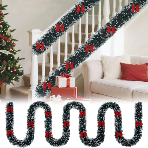 UISEBRT Künstliche Weihnachtsgirlande mit 28 roten...
