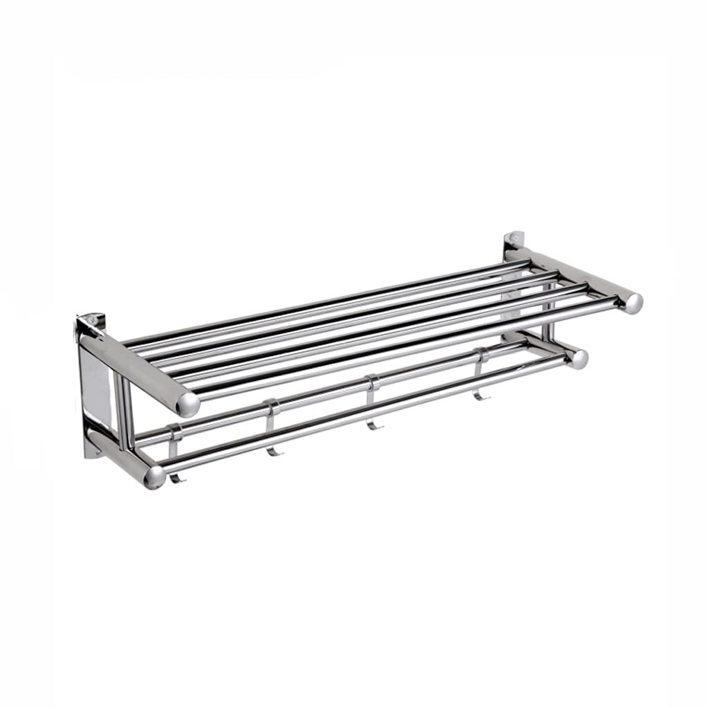 Porte-serviette alu argenté brillant support double couche haut de gamme
