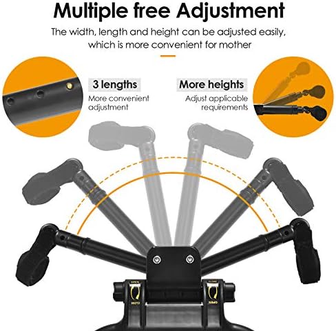 TTLIFE Portable Buggy Board with Seat, Universal Kiddy Boards Pram Standing Board,Stable Two Wheel Design,360° Rotation,Pram Accessory for Children from 2-6 Years(25kg),for 99% Baby Carriages(black)