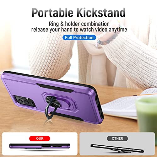Fucozan for Samsung Galaxy A32 5G Case with Kickstand Ring Rugged Protective Military Grade Shockproof Case for Galaxy A32 5G Phone Case (Violet) by Fucozan - Image 2