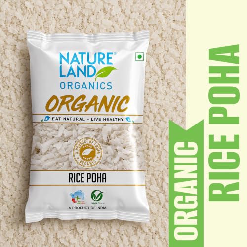 Image of Natureland Organics Rice Poha 500 Gm - Organic Healthy Poha