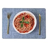 Abvaros Faux Leather Placemats Set of 4 - Heat Resistant Waterproof Washable Leather Placemats - Eas