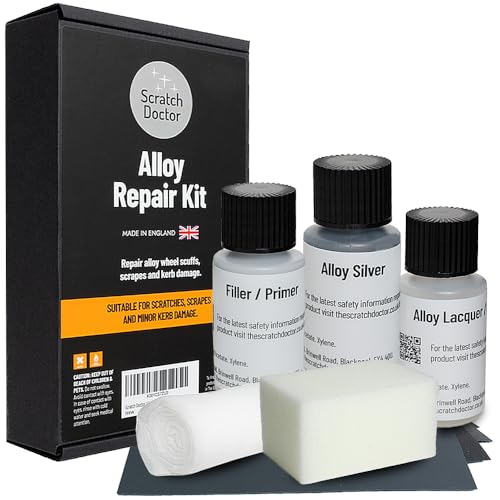 Scratch Doctor Alloy Repair Kit Restore Car Wheel Scuffs and Scrapes With Ease Complete Kit Including Paint Primer and Lacquer (Silver)
