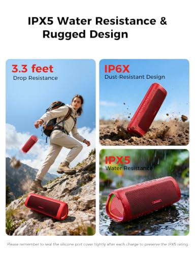 Image of Fun Flicks Karaoke Machine with Wireless Mics, Bluetooth Speaker, RGB Lights, 5 Voice Effects, Portable Sound System for Home, Party, Outdoor, for Kids & Adults (1pcs-Red)