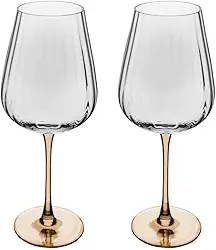 WOLFF - Conjunto 2 Taças de Vidro com Haste Âmbar Classic 560ml para Vinho